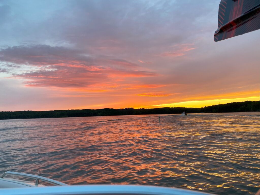 A sunset over Jordan Lake North Carolina