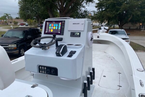 A center console for a boat