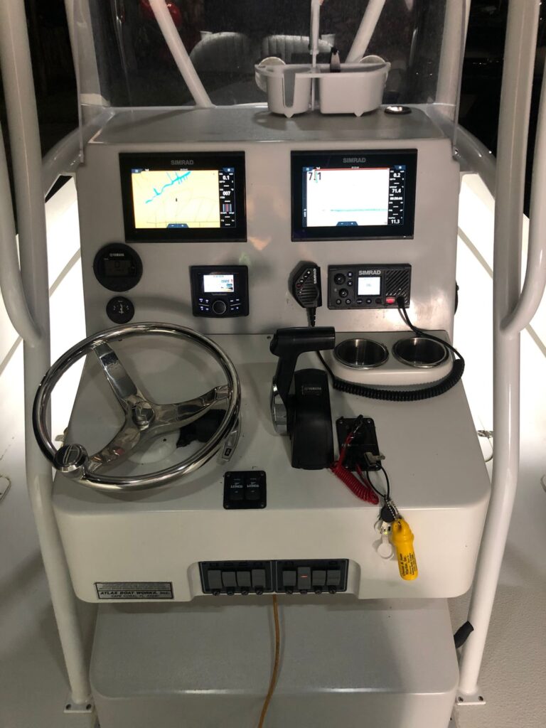 A center console for a boat