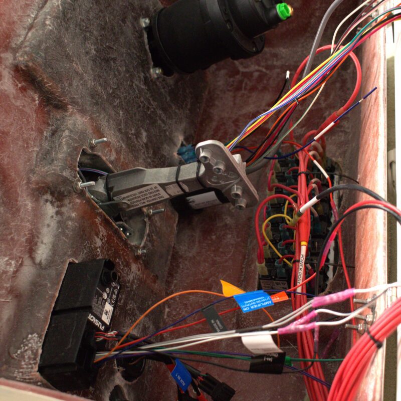 wiring inside a center console is shown