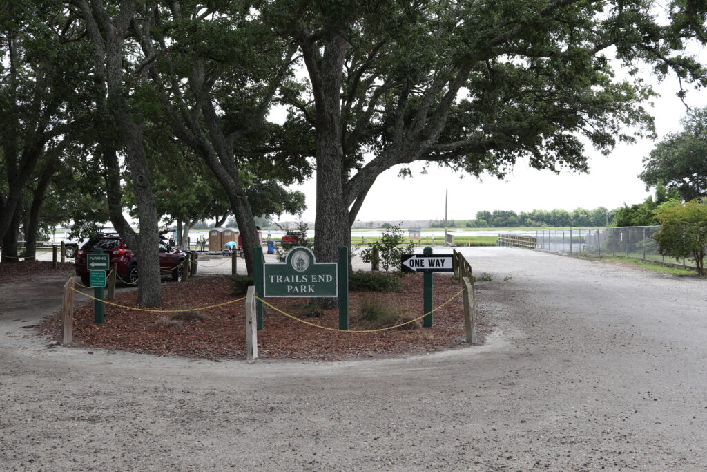 The entrance to Trails End Park in Wilmington NC