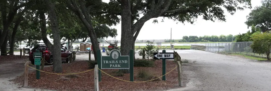 The entrance to Trails End Park in Wilmington NC