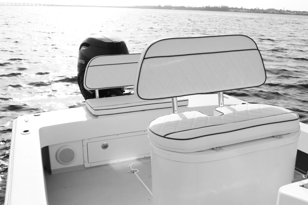 rear view of Atlas Boatworks 23F bay boat