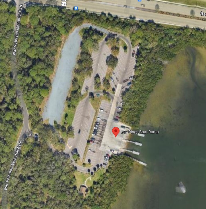 Google earth view of bay pines boat ramp