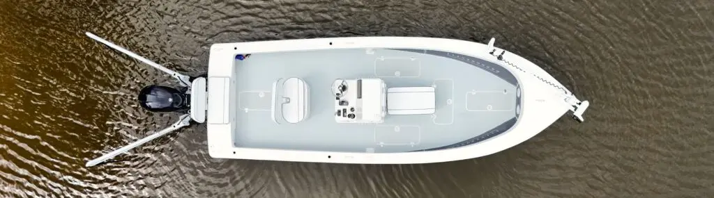 Overhead view of the Atlas Boatworks 23F bay boat