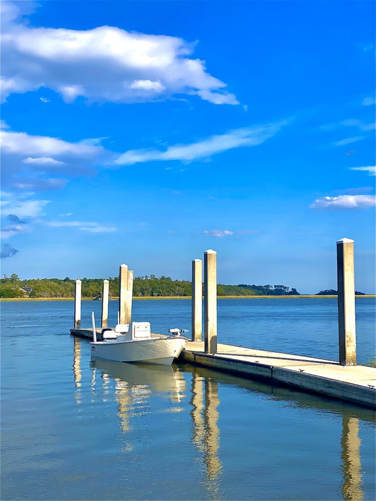 Atlas Boatworks 23F bay boat docked at the Edgar C Glenn Boat Ramp