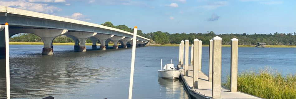 Atlas Boatworks 23F bay boat docked at the Edgar C Glenn Boat Ramp