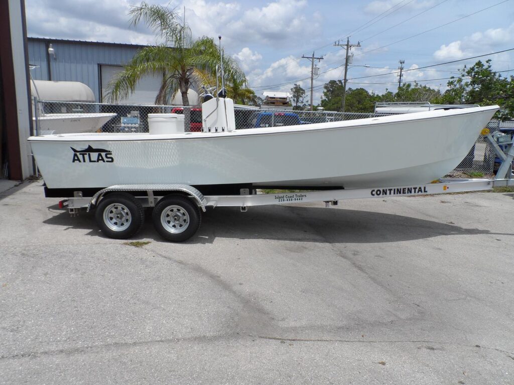 Atlas Boatworks 23F Bay boat in Ice Blue