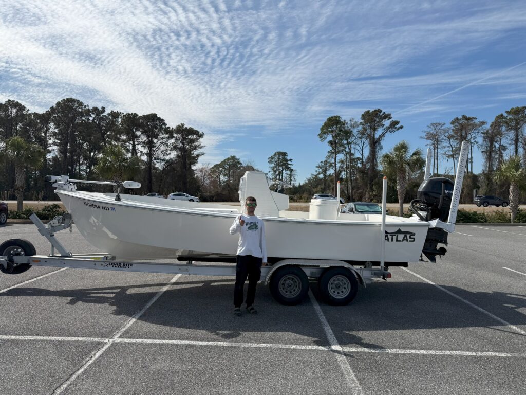 Atlas Boatworks 23F on delivery day to Captain Jack Swedberg