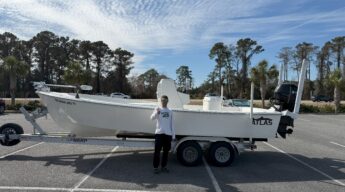 Atlas Boatworks 23F on delivery day to Captain Jack Swedberg