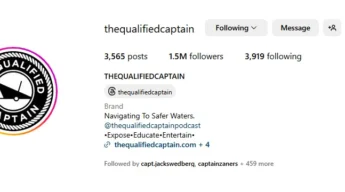 Screenshot of the qualified captain instagram account